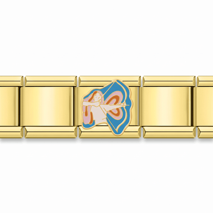 Charm Signo Sagitario en pulsera italiana de eslabones