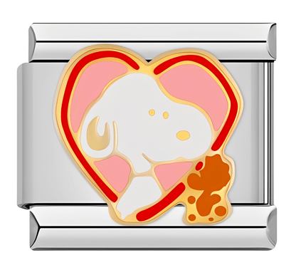 Charm Perrito Corazón (Fondo Rojo) - Italian Charms