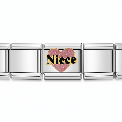 Charm Sobrina en pulsera italiana de eslabones
