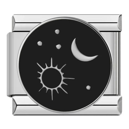 Charm Sol y Luna (Plateado) - Italian Charms