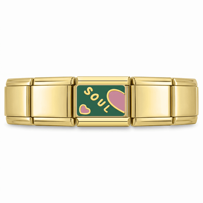 Charm Soul-Mate (Soul) en pulsera italiana de eslabones