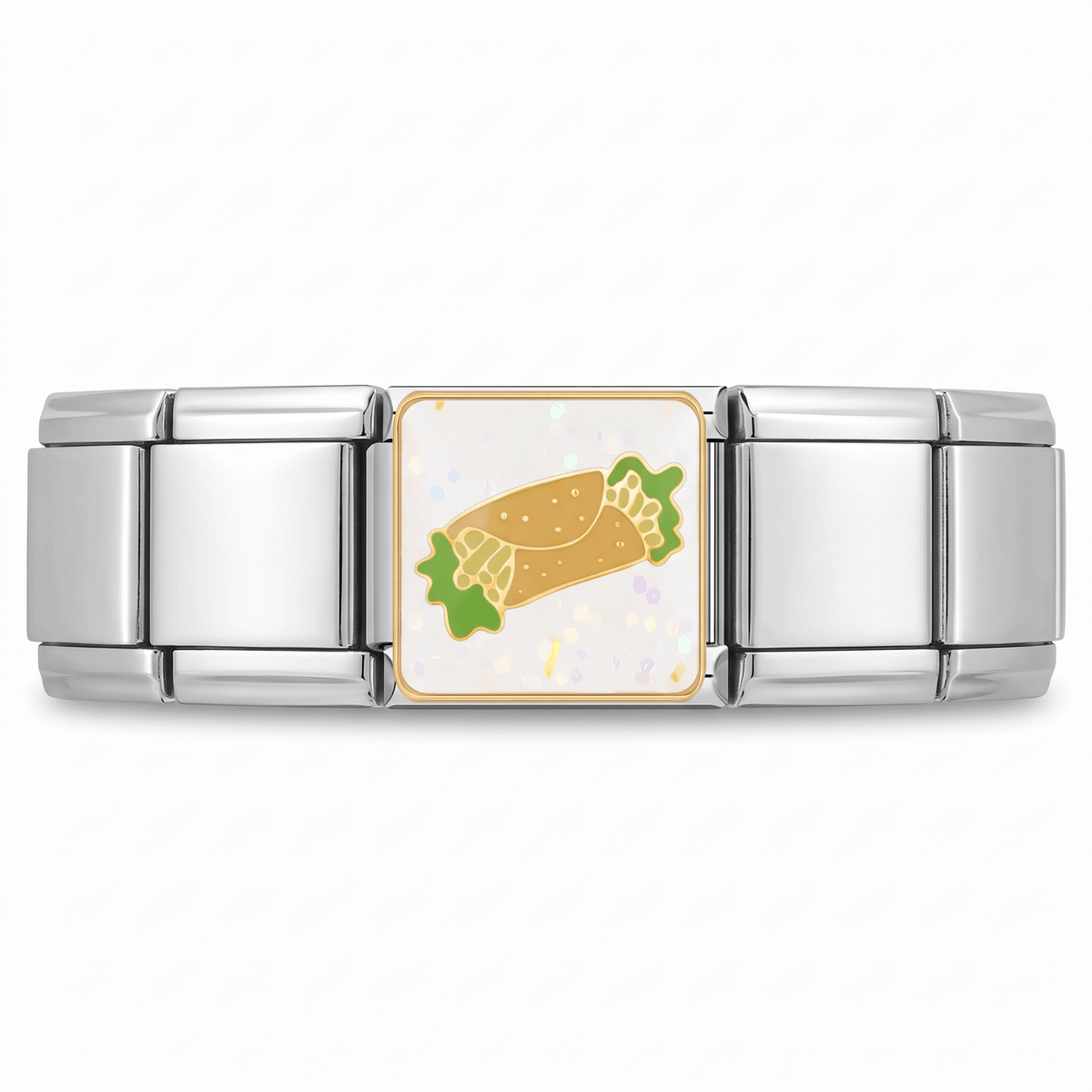 Charm Taco en pulsera italiana de eslabones
