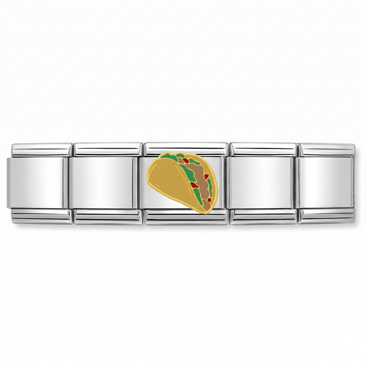 Charm Tacos en pulsera italiana de eslabones