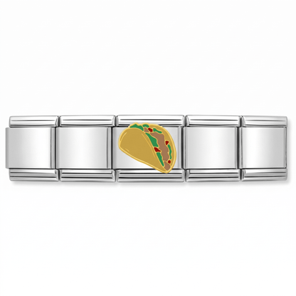 Charm Tacos en pulsera italiana de eslabones