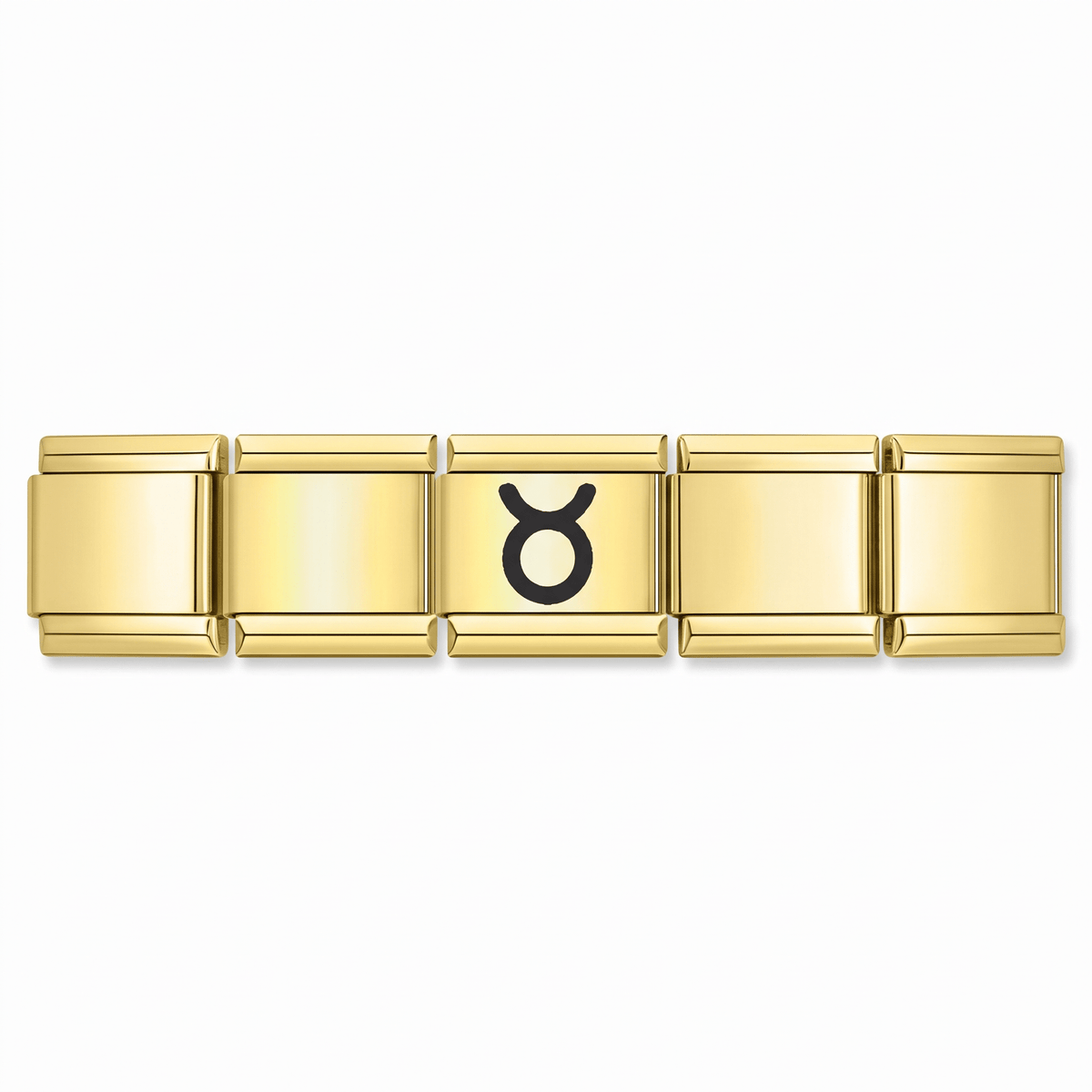 Charm Tauro (Dorado) en pulsera italiana de eslabones