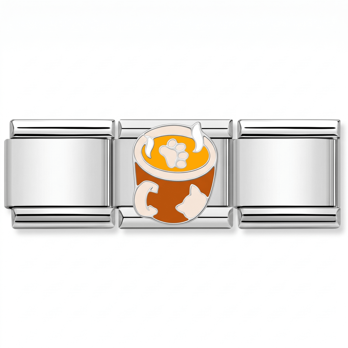 Charm taza huella en pulsera italiana de eslabones