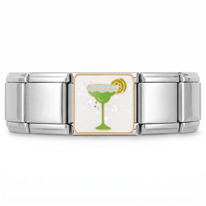 Charm Tequila (Coctel) en pulsera italiana de eslabones