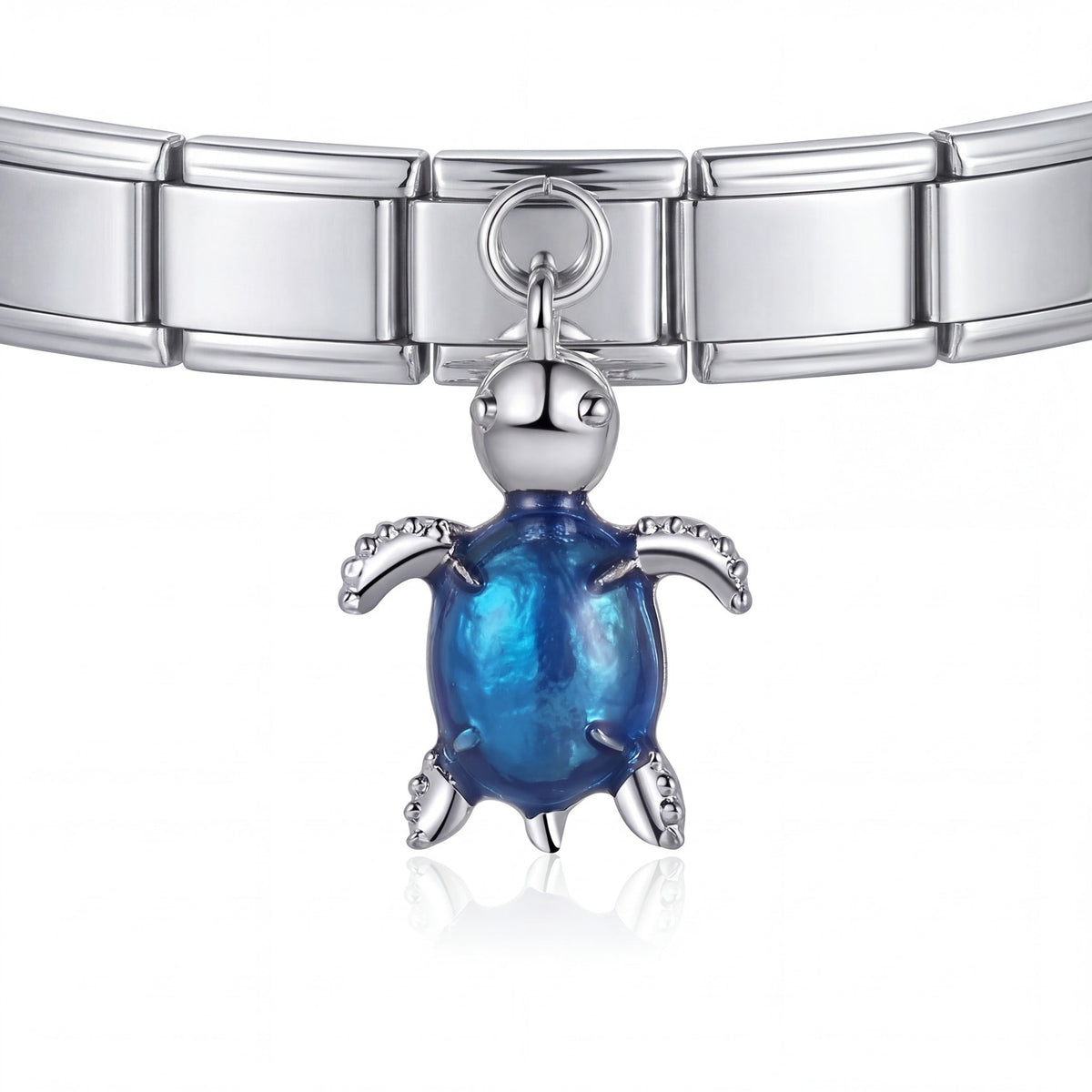 Charm Tortuga en pulsera italiana de eslabones