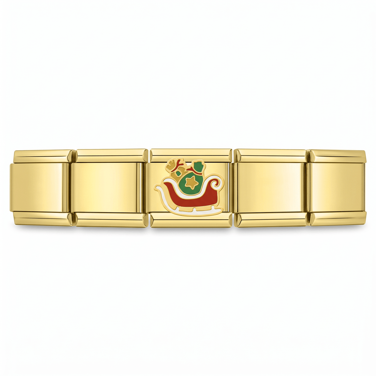 Charm Trineo de Santa en pulsera italiana de eslabones