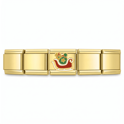 Charm Trineo de Santa en pulsera italiana de eslabones