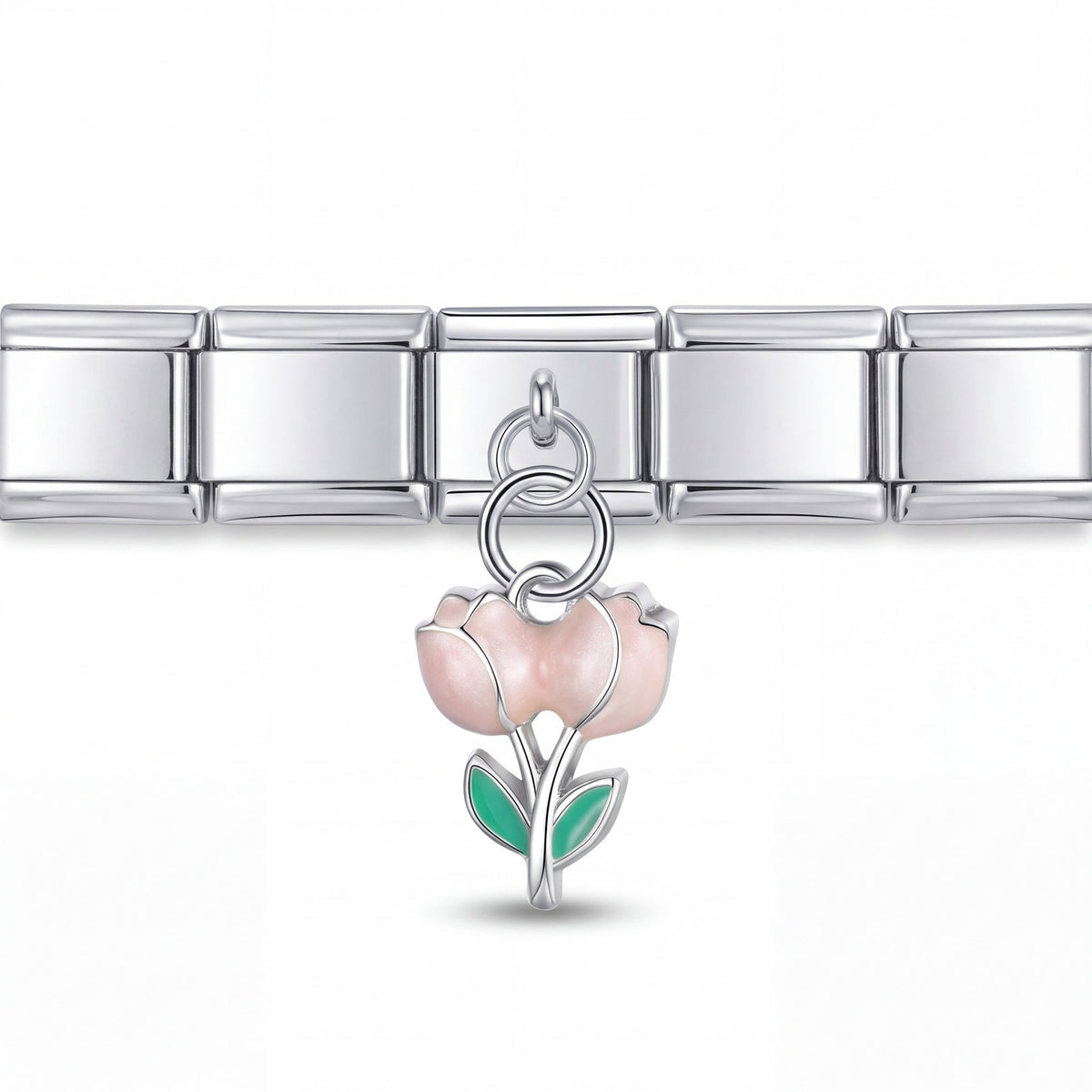 Charm Tulipanes (Colgante) en pulsera italiana de eslabones