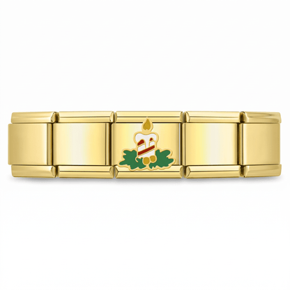 Charm Vela Navideña en pulsera italiana de eslabones