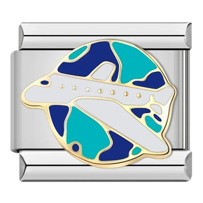 Charm Viaje Avión (Plateado) - Italian Charms
