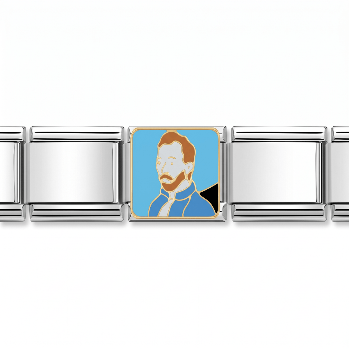 Charm Vincent van Gogh en pulsera italiana de eslabones
