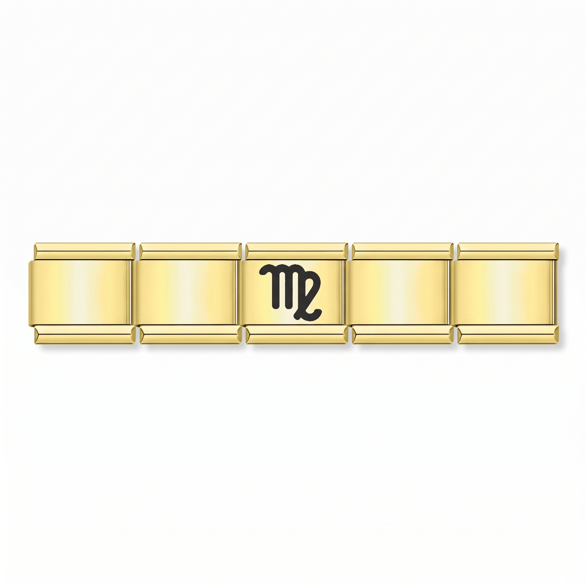 Charm Virgo (Dorado) en pulsera italiana de eslabones