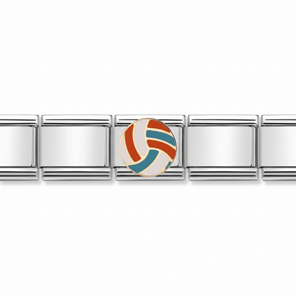 Charm voleibol en pulsera italiana de eslabones