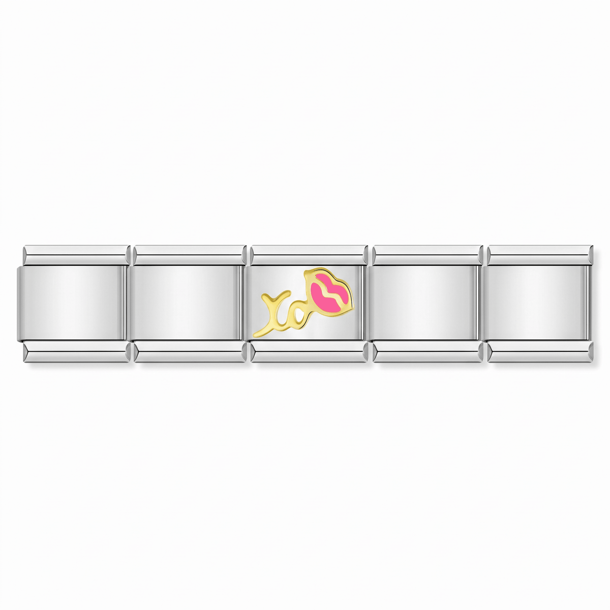 Charm xo en pulsera italiana de eslabones