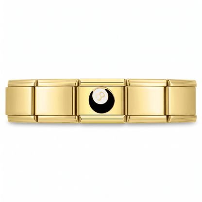 Charm Yin Yang (Dorado) en pulsera italiana de eslabones