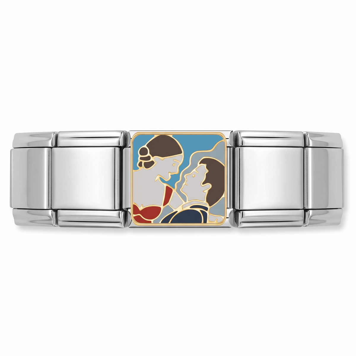 Charm Yo antes de ti en pulsera italiana de eslabones