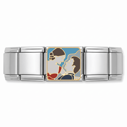 Charm Yo antes de ti en pulsera italiana de eslabones