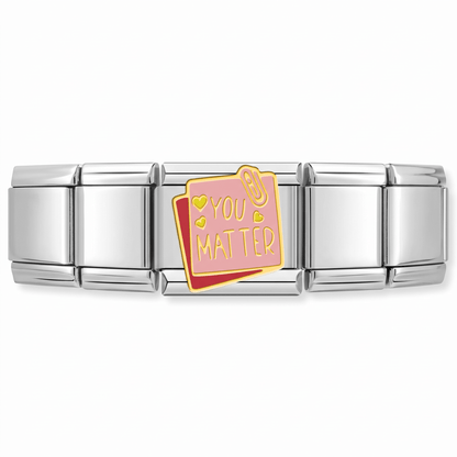 Charm You Matter en pulsera italiana de eslabones
