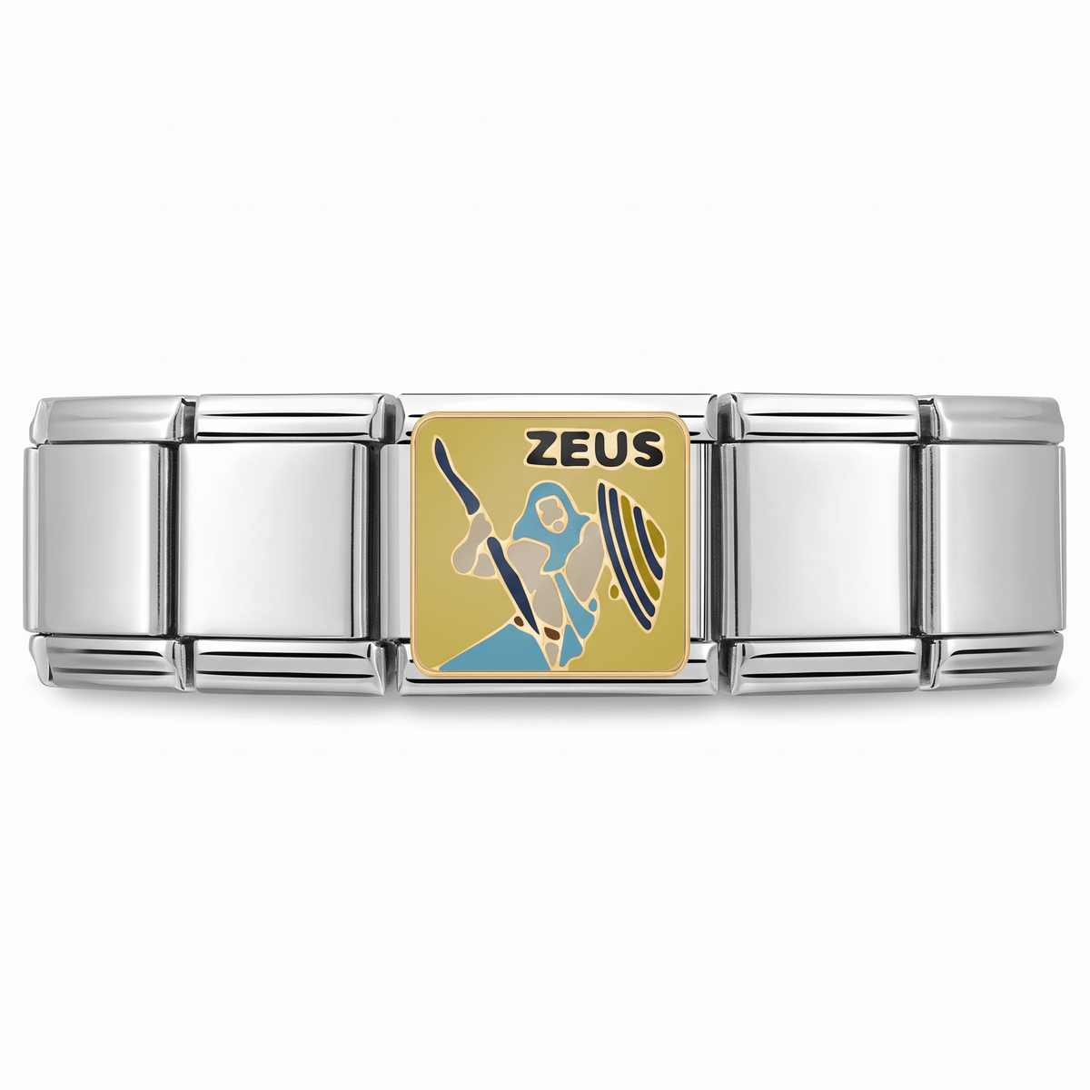 Charm Zeus en pulsera italiana de eslabones