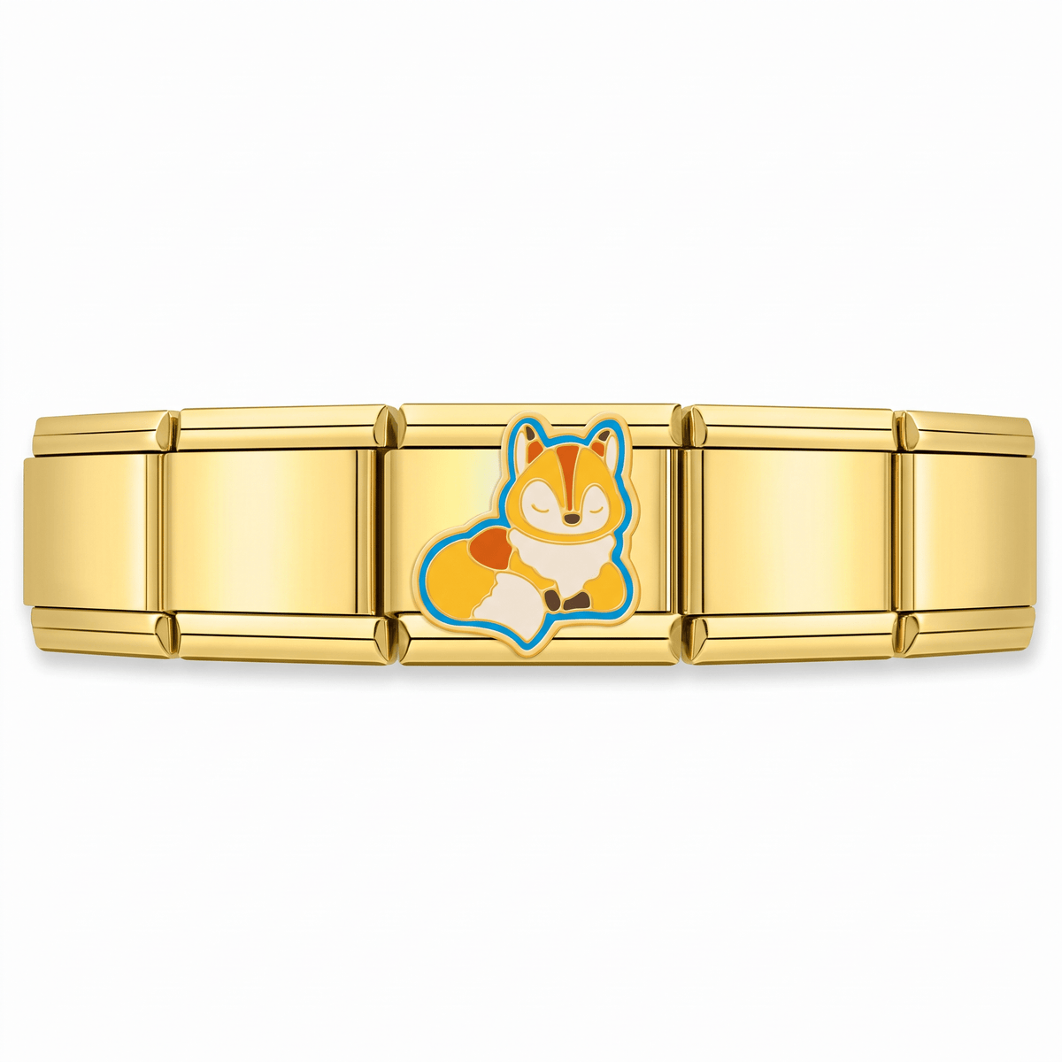 Charm Zorrito en pulsera italiana de eslabones