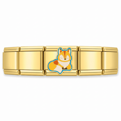 Charm Zorrito en pulsera italiana de eslabones