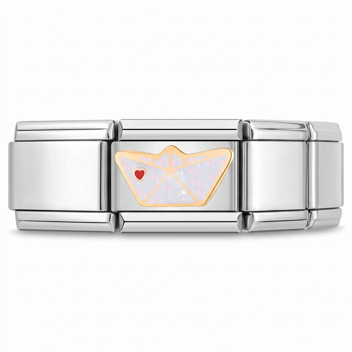 Charm Barco de papel en pulsera italiana de eslabones
