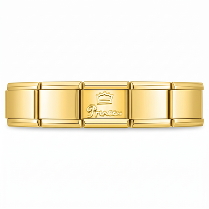 Charm Princess (Dorado) en pulsera italiana de eslabones