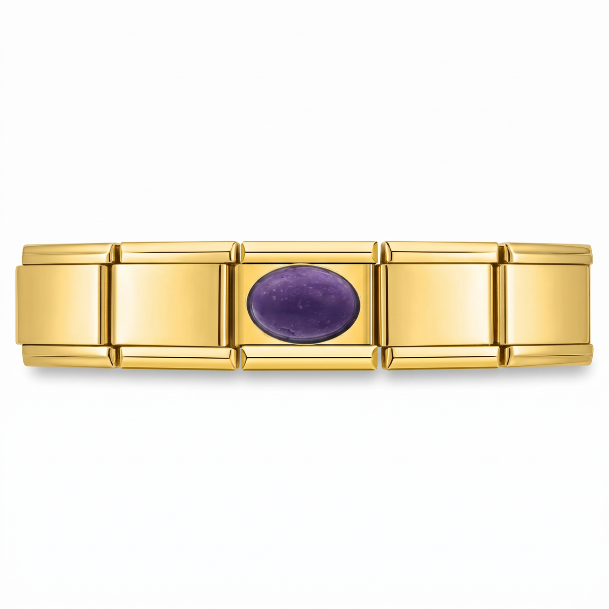Charm Energía Amatista en pulsera italiana de eslabones