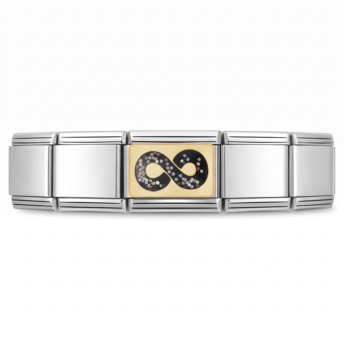 Charm Infinito en pulsera italiana de eslabones