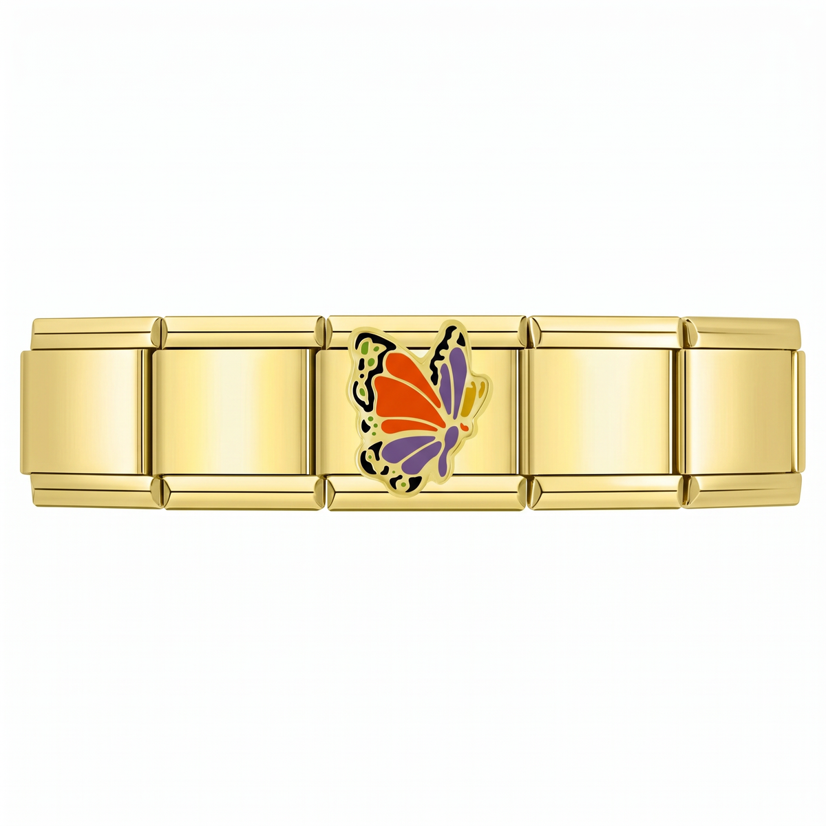 Charm Mariposa en pulsera italiana de eslabones