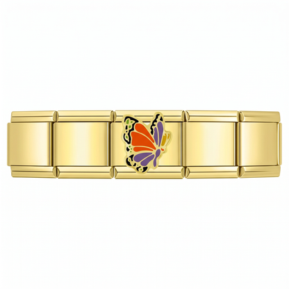Charm Mariposa en pulsera italiana de eslabones
