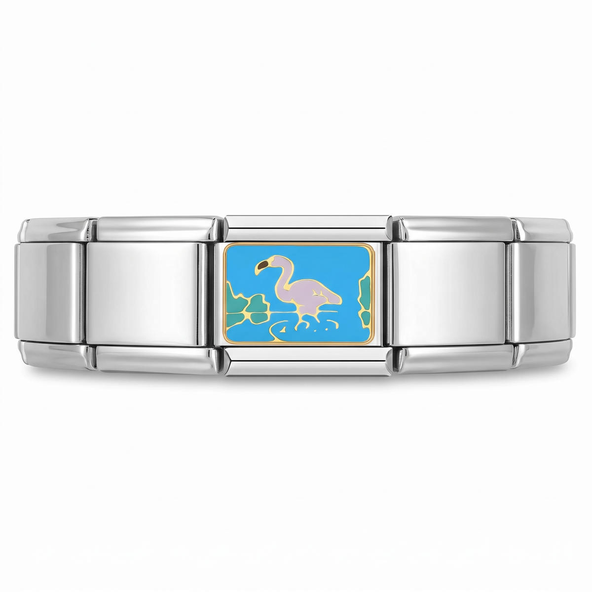 Charm Cisne en pulsera italiana de eslabones
