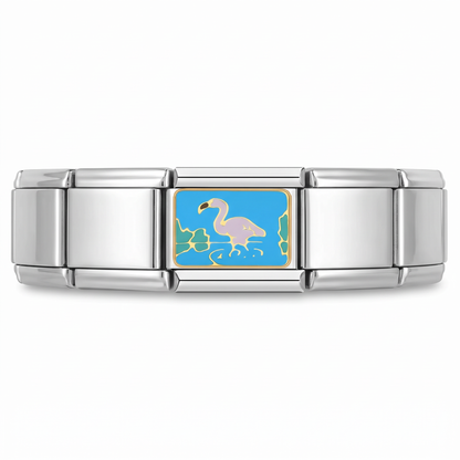 Charm Cisne en pulsera italiana de eslabones