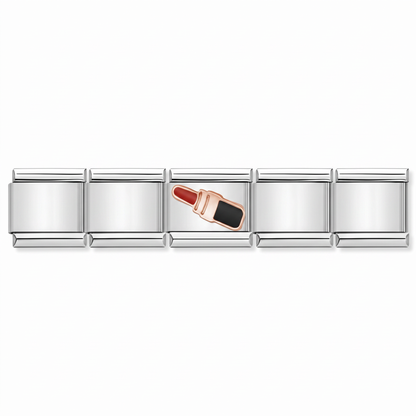Charm Labial en pulsera italiana de eslabones