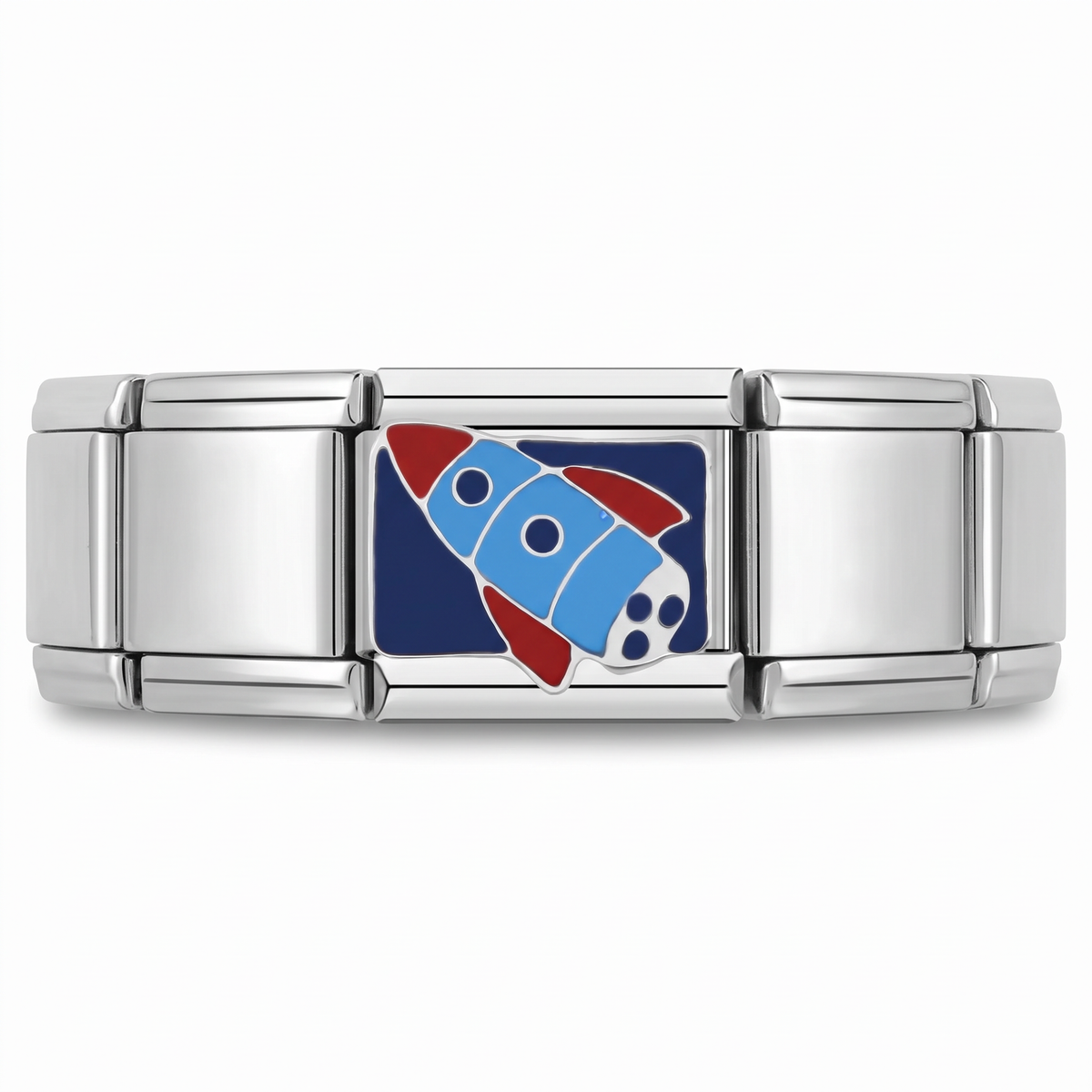Charm Cohete en pulsera italiana de eslabones