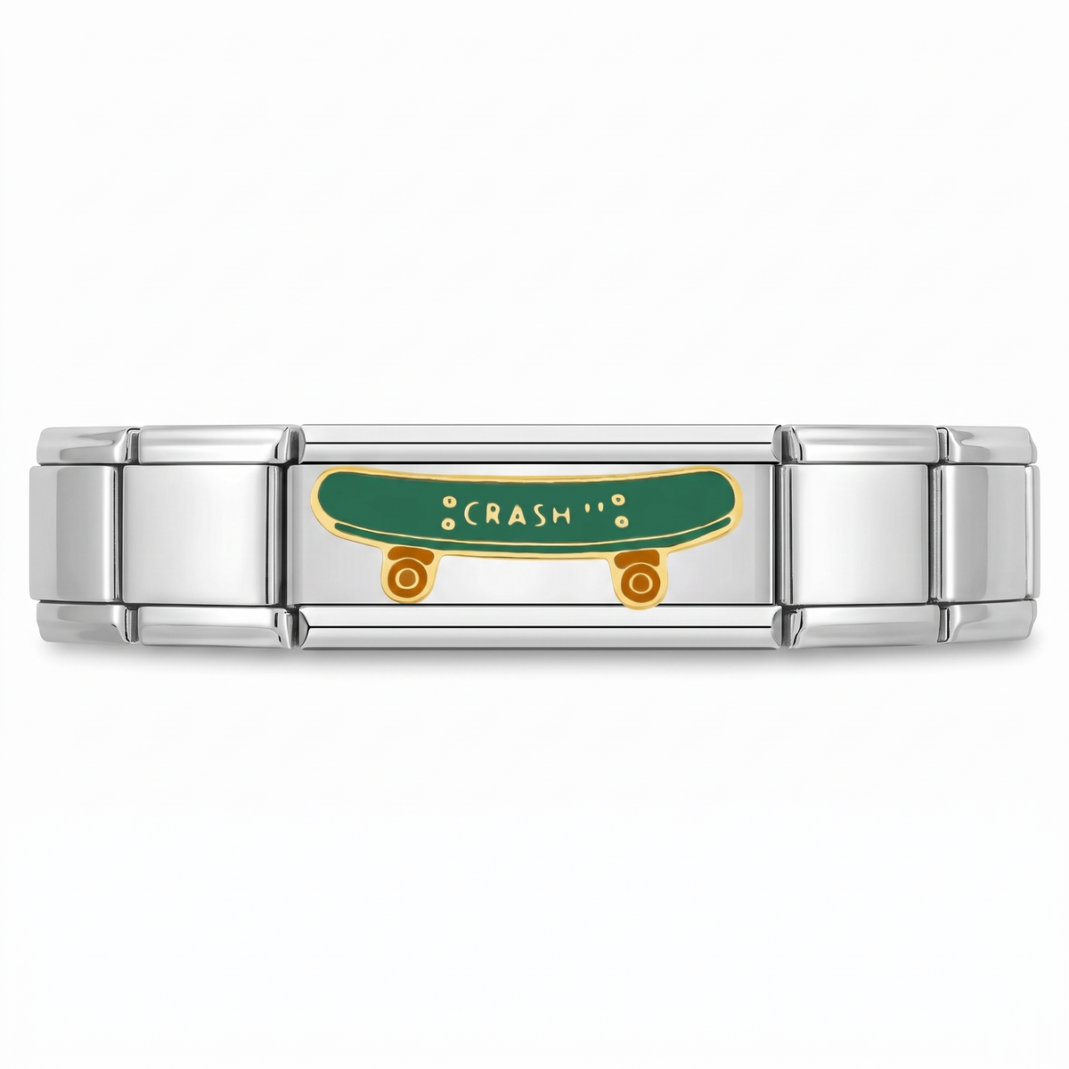 Charm Patineta en pulsera italiana de eslabones