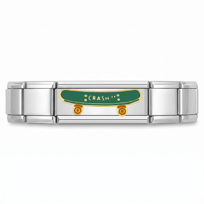 Charm Patineta en pulsera italiana de eslabones