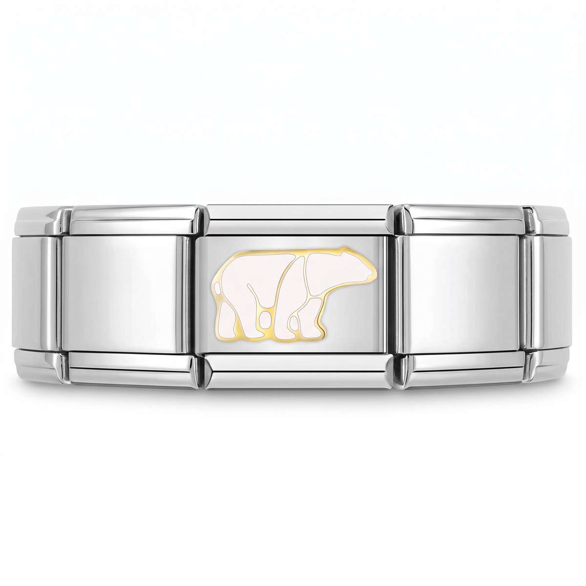 Charm Oso en pulsera italiana de eslabones