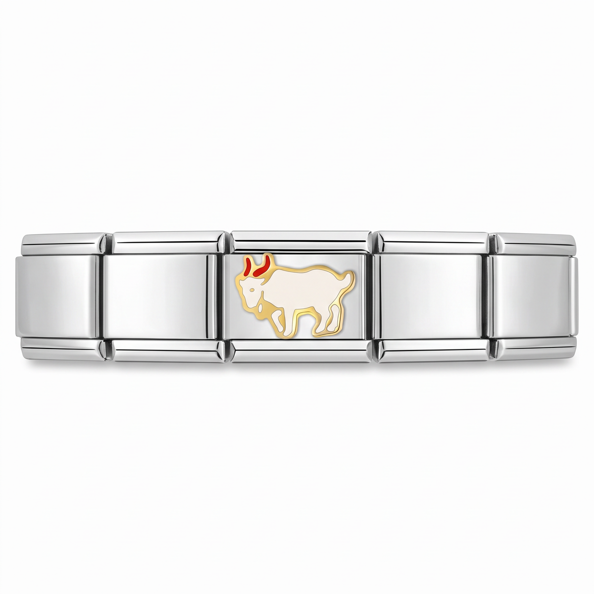 Charm Toro en pulsera italiana de eslabones