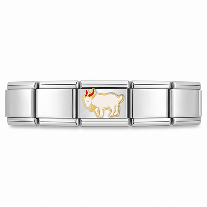 Charm Toro en pulsera italiana de eslabones