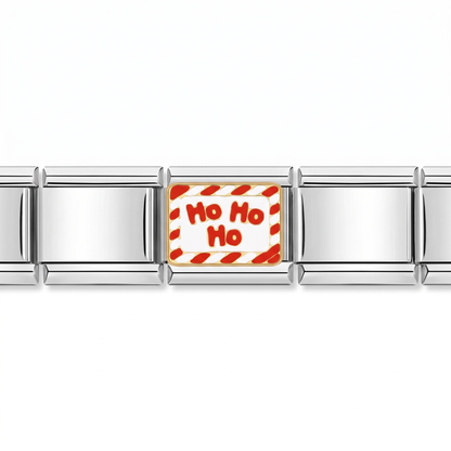 Charm Ho Ho Ho en pulsera italiana de eslabones