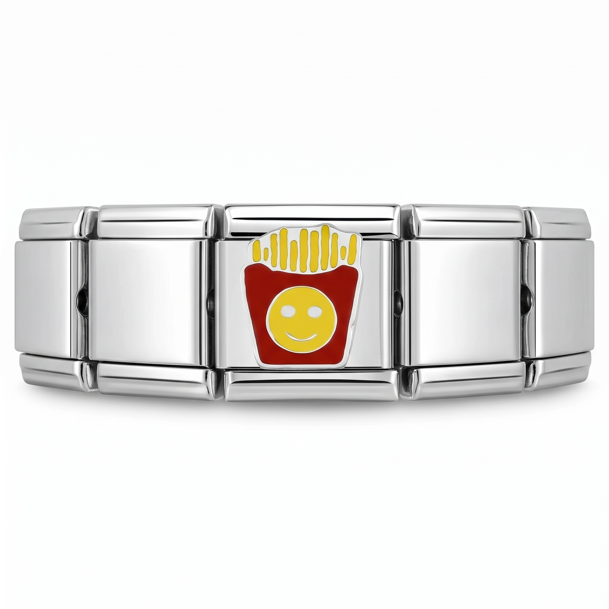 Charm Papas fritas en pulsera italiana de eslabones