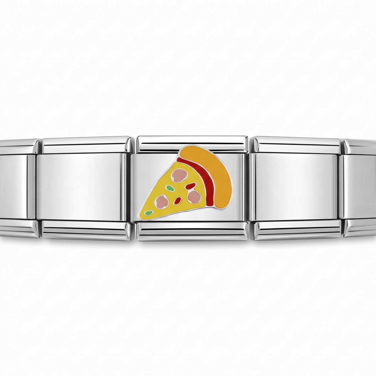 Charm Pizza en pulsera italiana de eslabones