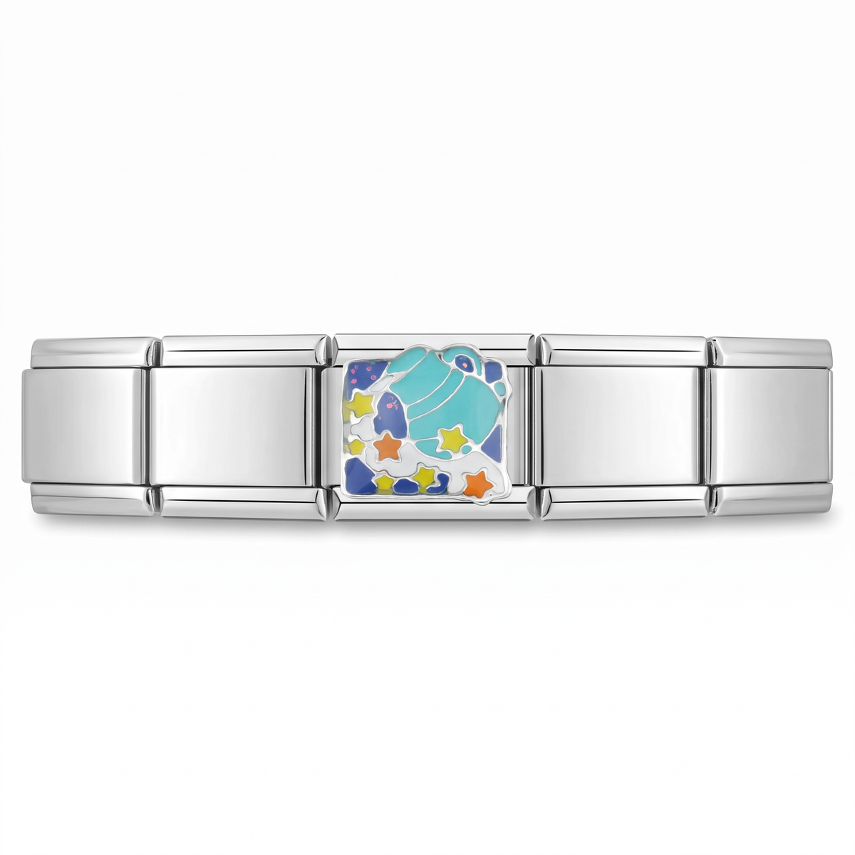 Charm Agua estrellada en pulsera italiana de eslabones