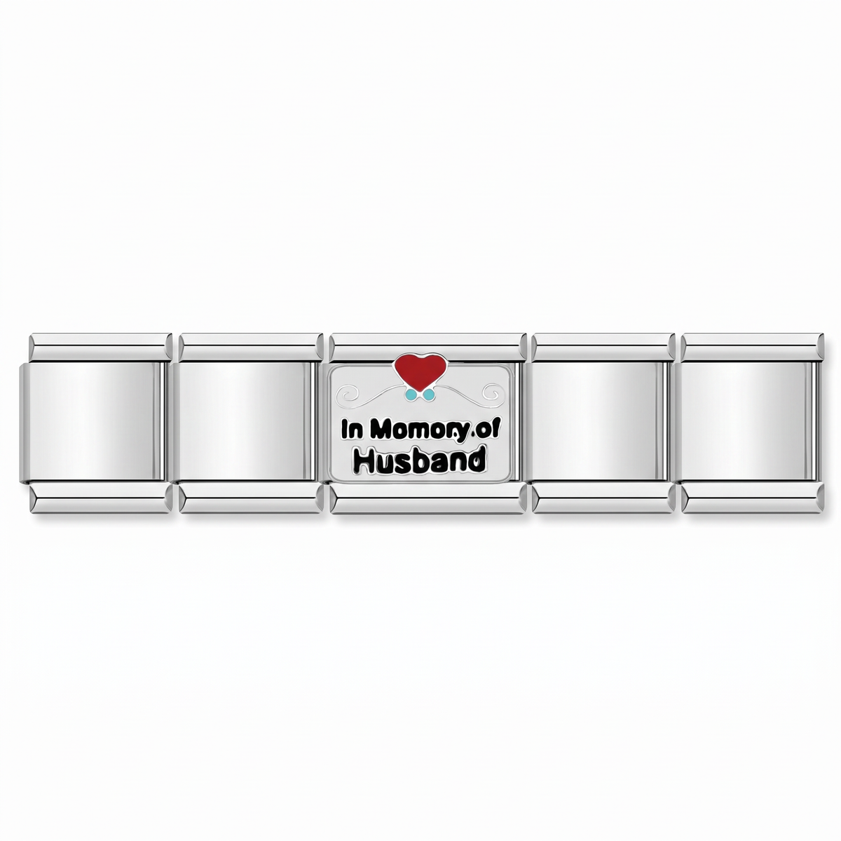 Charm Esposo Memoria en pulsera italiana de eslabones