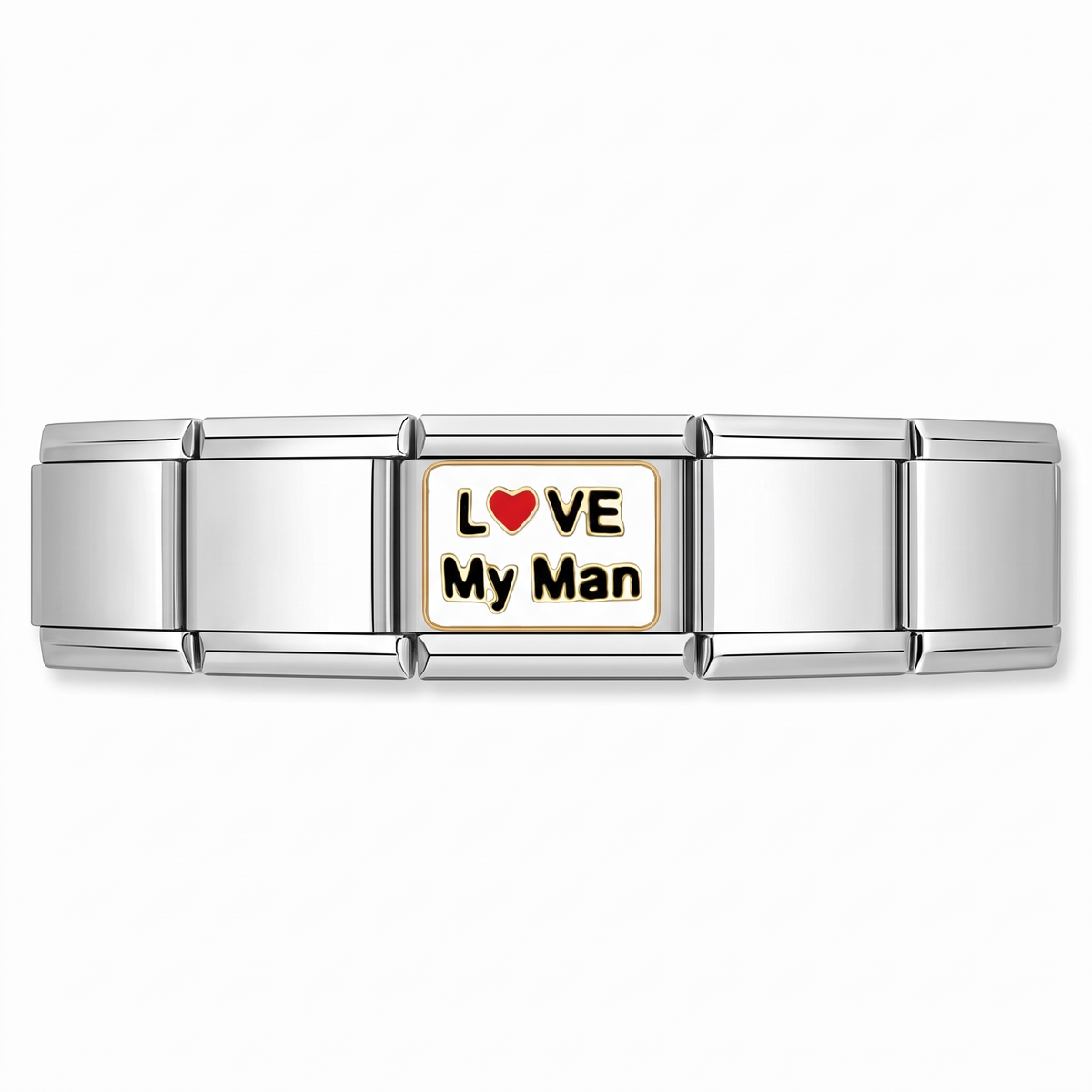 Charm Love my man en pulsera italiana de eslabones