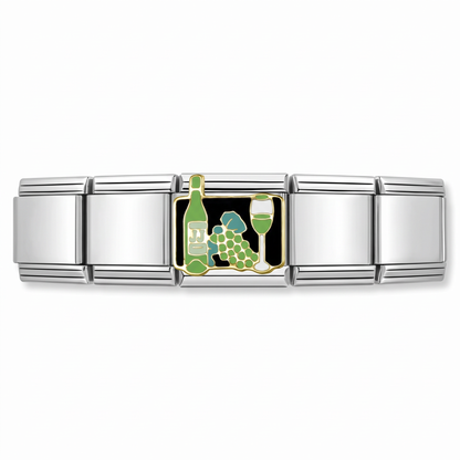 Charm Vino en pulsera italiana de eslabones